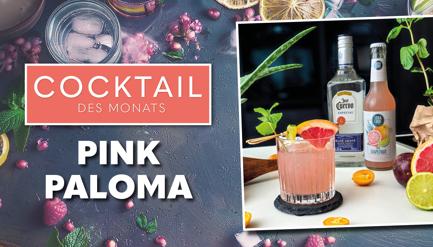 Cocktail des Monats September PINK PALOMA